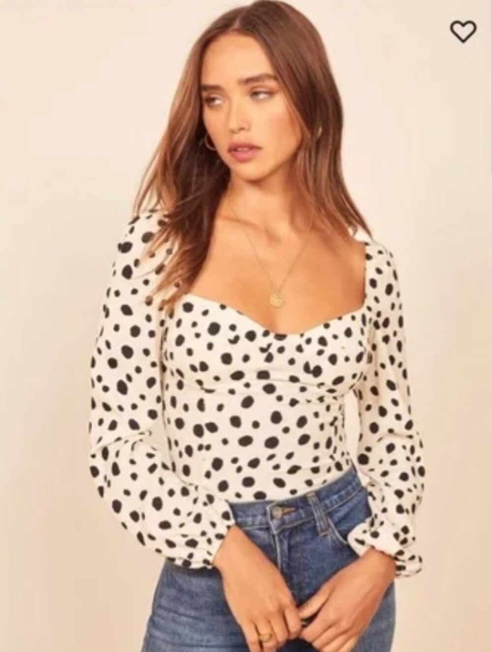 NWT Reformation Reign Bustier Top | White | Polka Dot | Size 12